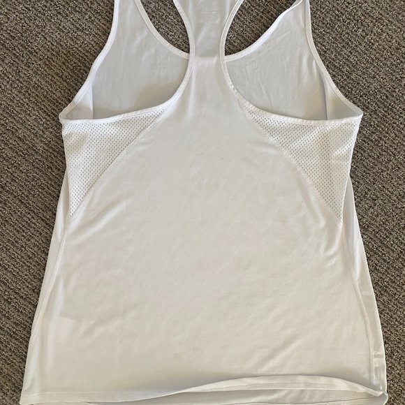 White Nike Women's Dri-Fit Racer Tank Top - XL - Picture 2 of 3